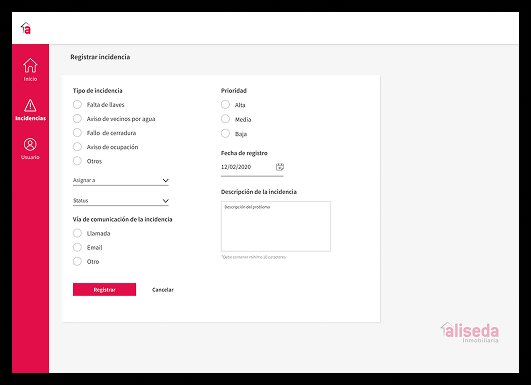 Incident registration screen
