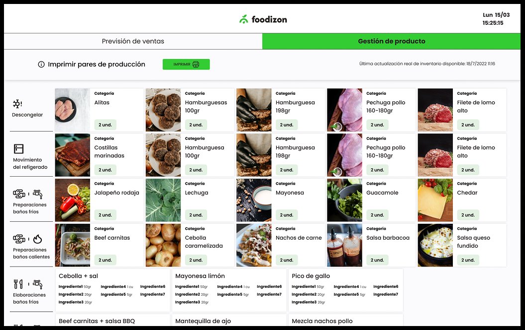 Foodizon — Stock management with visual product grid