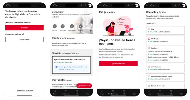 Cuenta Digital — account creation screens