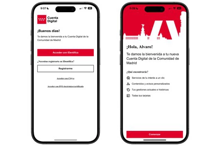 Cuenta Digital — home screens