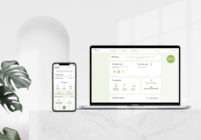 Respirapp mockups on desktop and mobile